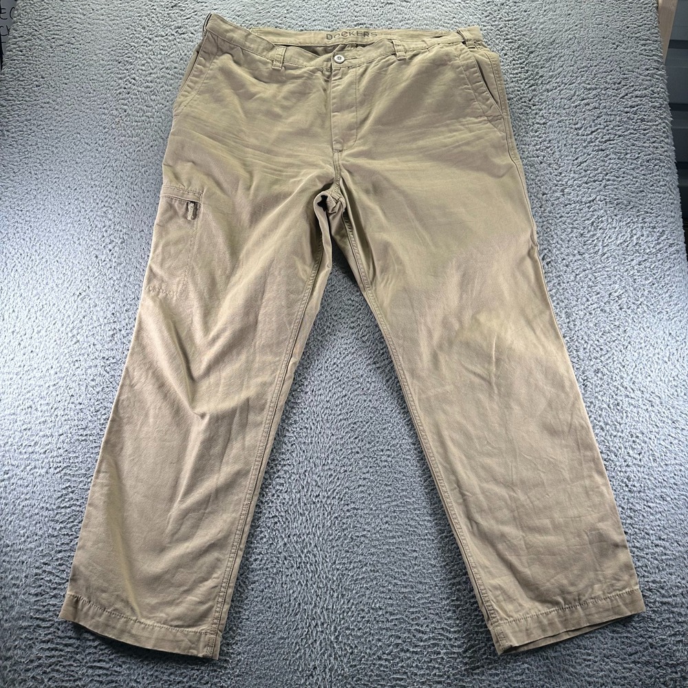 Dockers Pant Mens 40x32 Brown Cotton Khakis Straight Leg Classic Fit Workwear